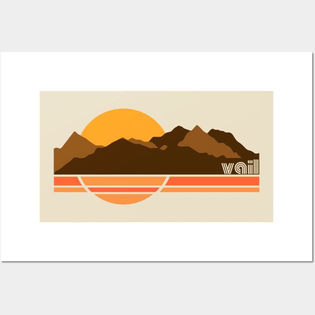 Vail Colorado Retro 70s Tourist Souvenir Wall Art by darklordpug